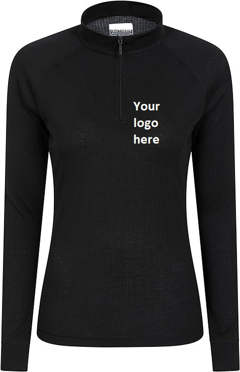 Branded base layer with zip