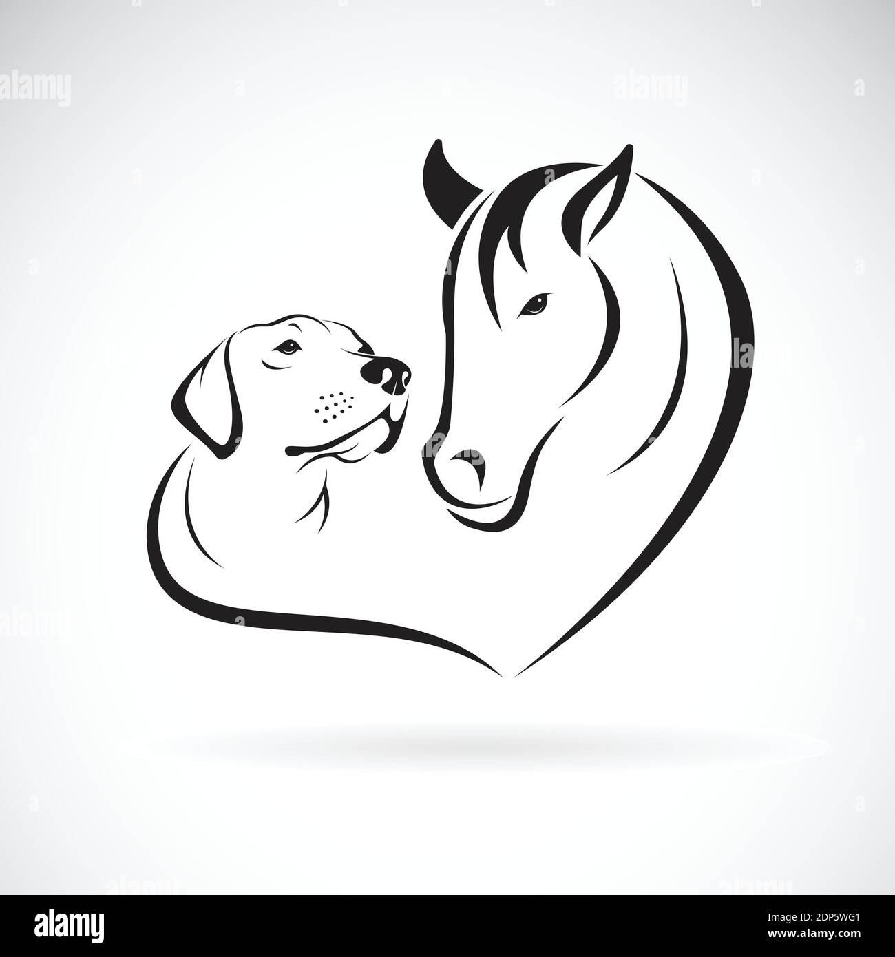 Horse and dog design on hoodie or blouson