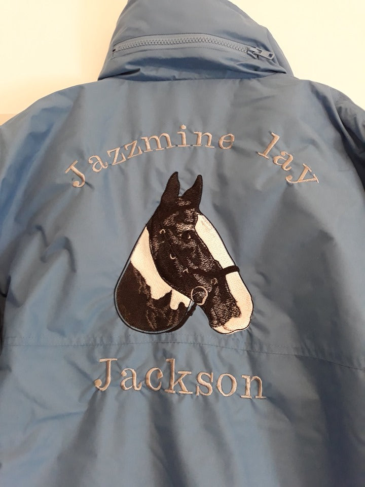 Personalised bronte jackets, personalised horse hoodies, personalised show rugs, personalised equestrian wear