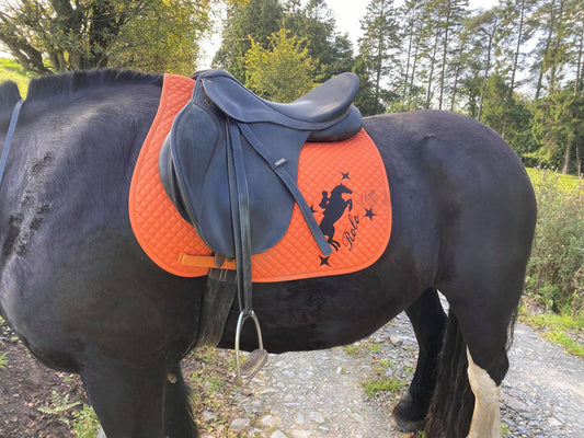 Personalised saddlecloth with horse logo