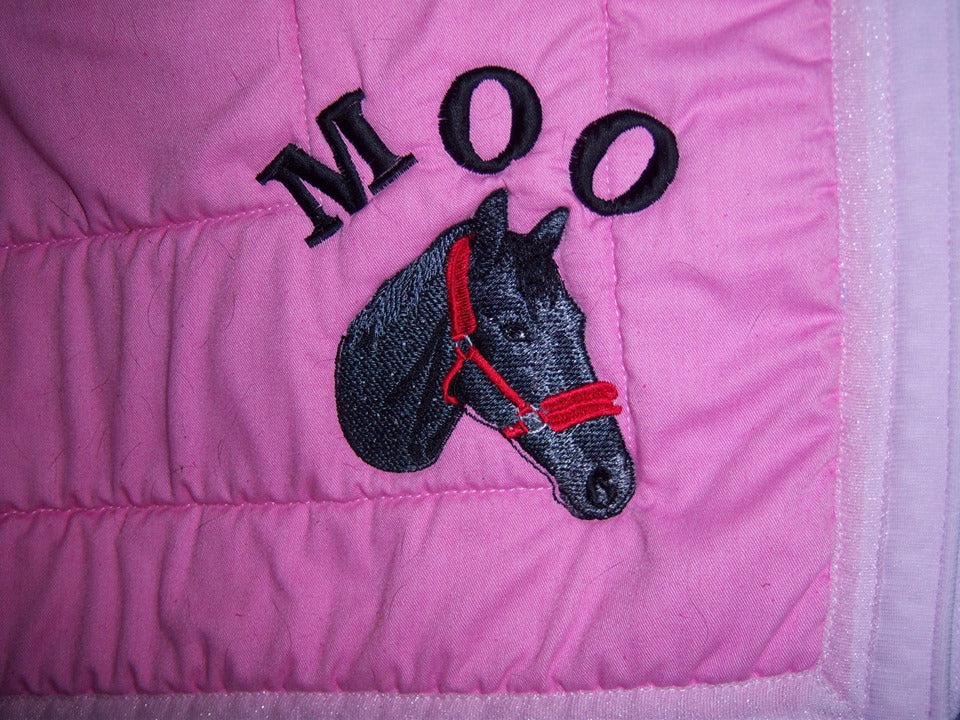 saddle cloth with horse photo embroidery