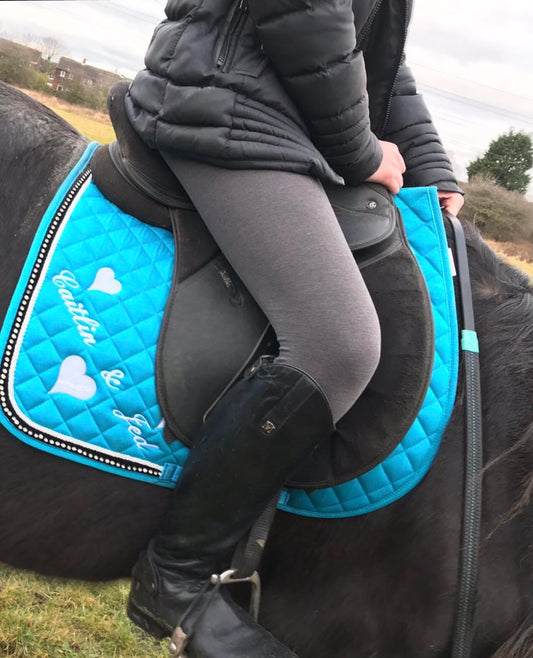 Personalised saddlecloth: Rhinegold Elite Diamante  Saddlecloth, with embroidery
